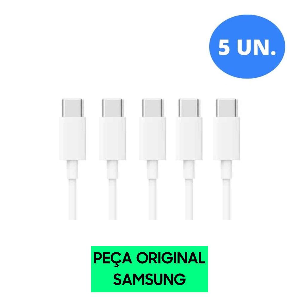 Kit 5 Cabo USB Tipo-C/C Original Samsung - Branco