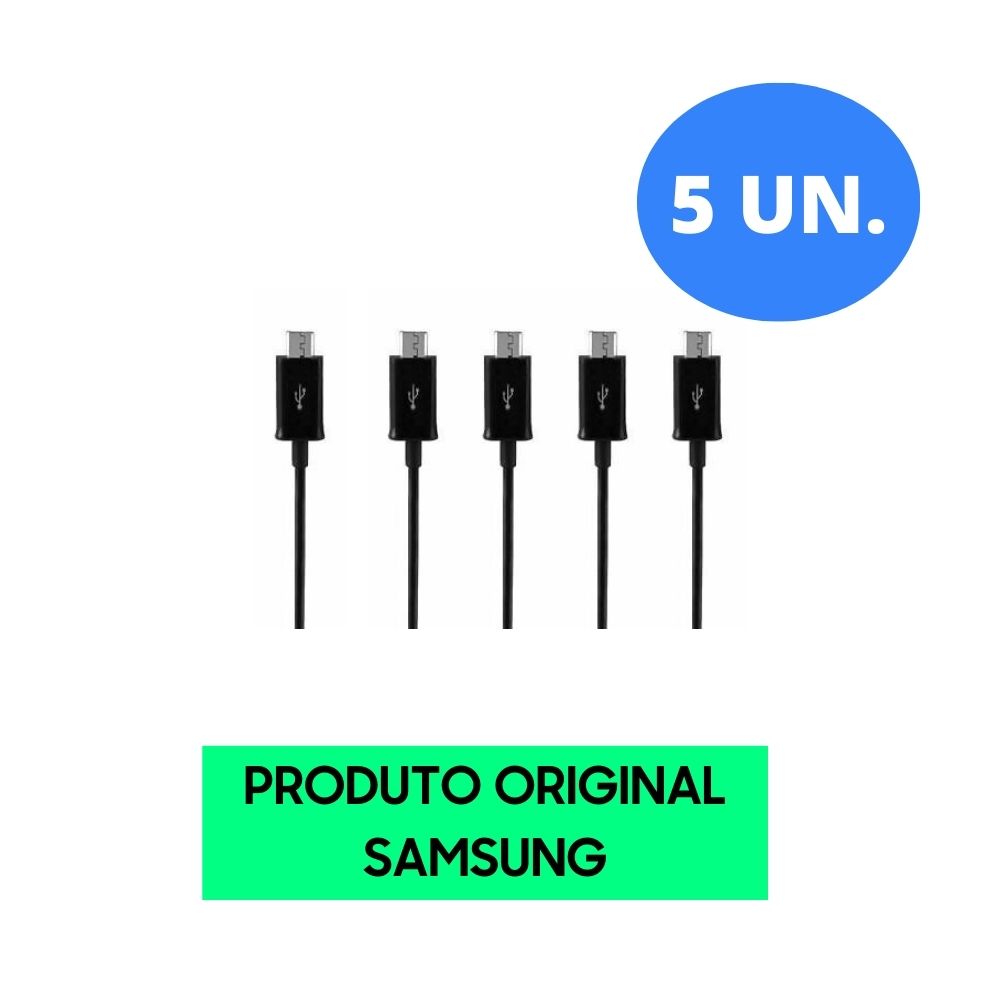 Kit 5 Cabos Micro USB Original Samsung - Preto