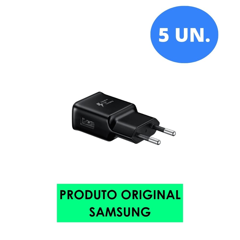 Kit 5 Fontes Samsung Turbo Preto 15W - Original