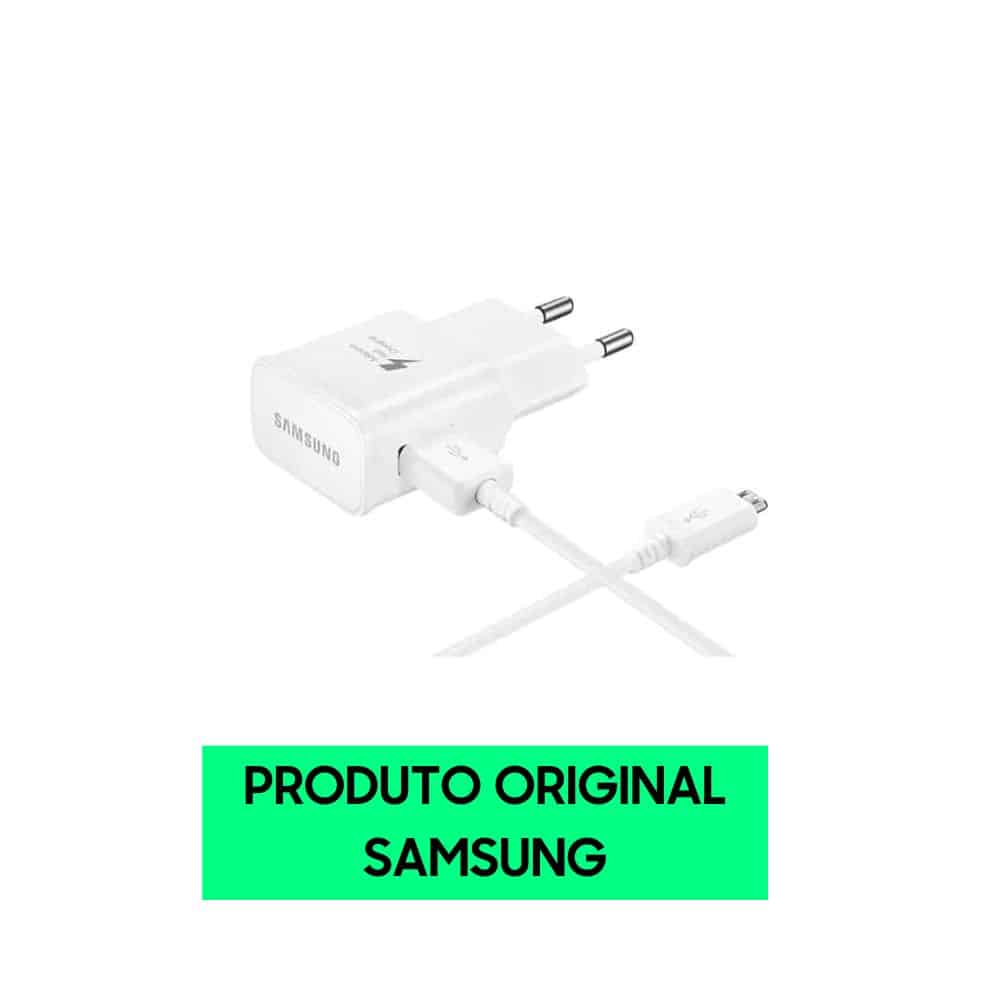 Carregador Samsung Original Micro USB 15W – Branco (Cabo + Fonte)