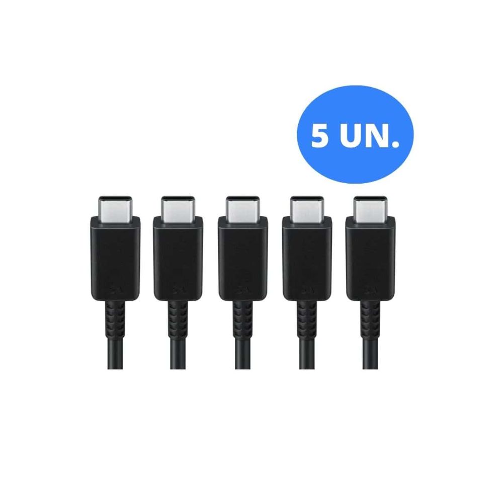 Kit 5 Cabos USB Tipo C Original Samsung – Preto